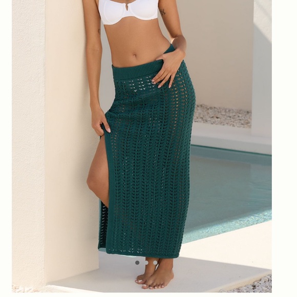 Anthropologie Crochet Knit Vacation Cover Up US/S, Emerald Green Resprtwear - Picture 5 of 14